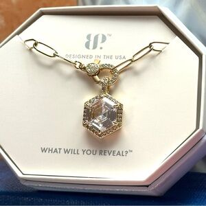 BP Elegant Gold Hexagon Necklace